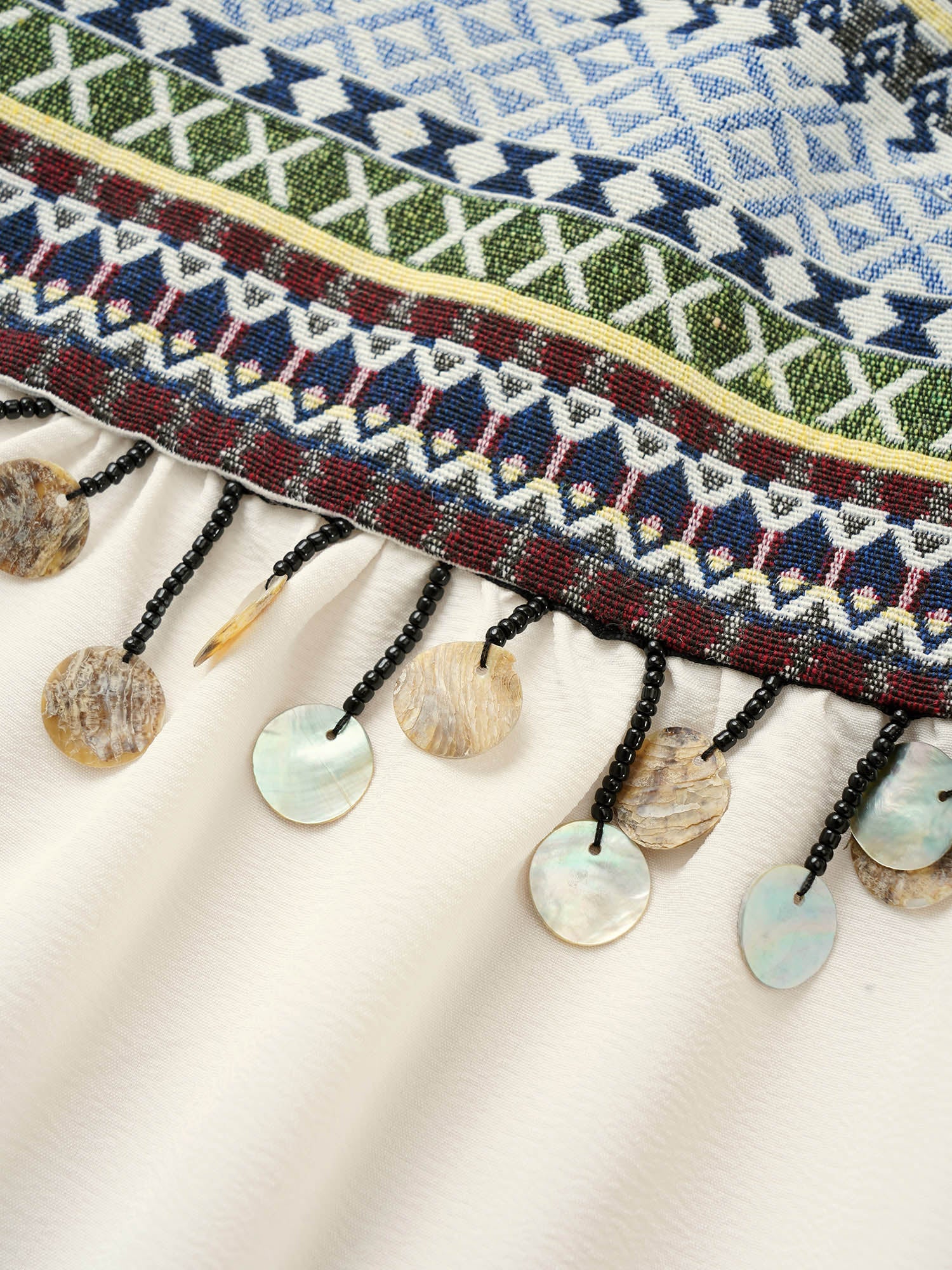 Bandana Patchwork Style Accents Tassel Kimono