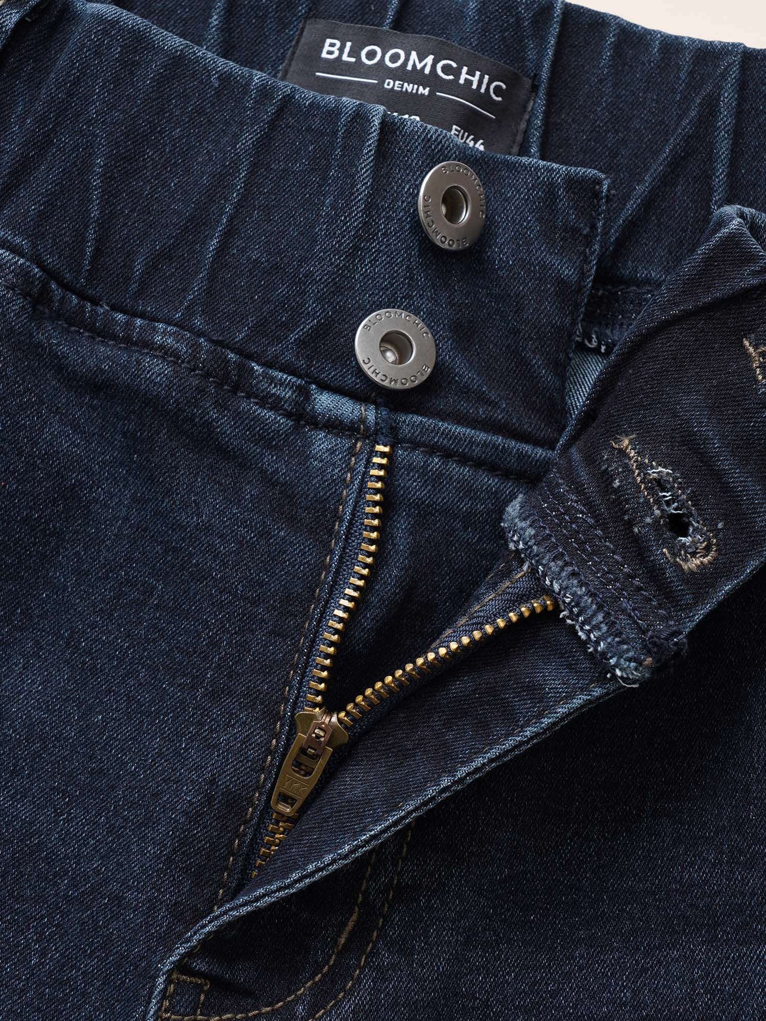 Bootcut Elastic Waist Button Down Jeans