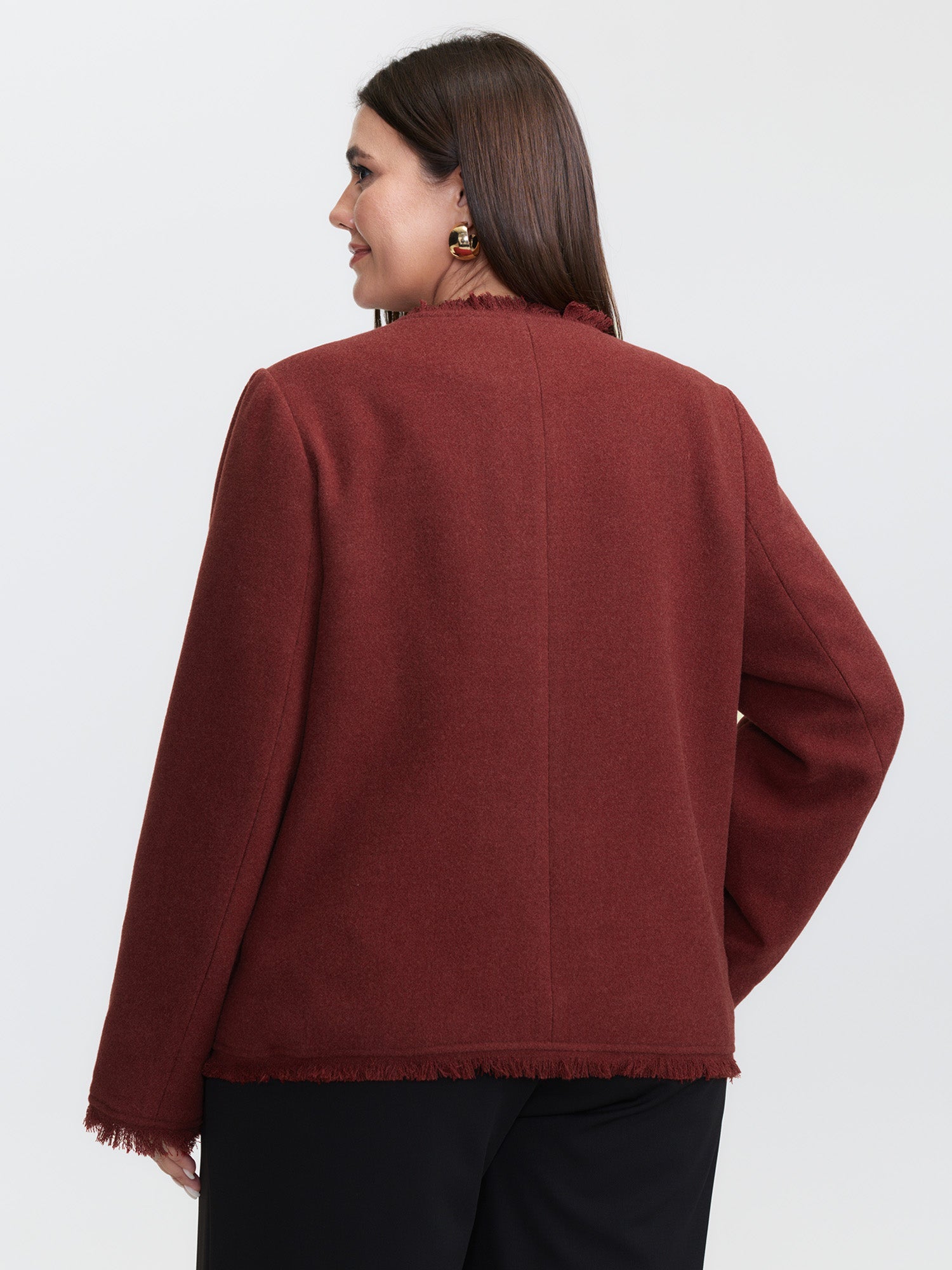 Frayed Edges Button-Down Jacket