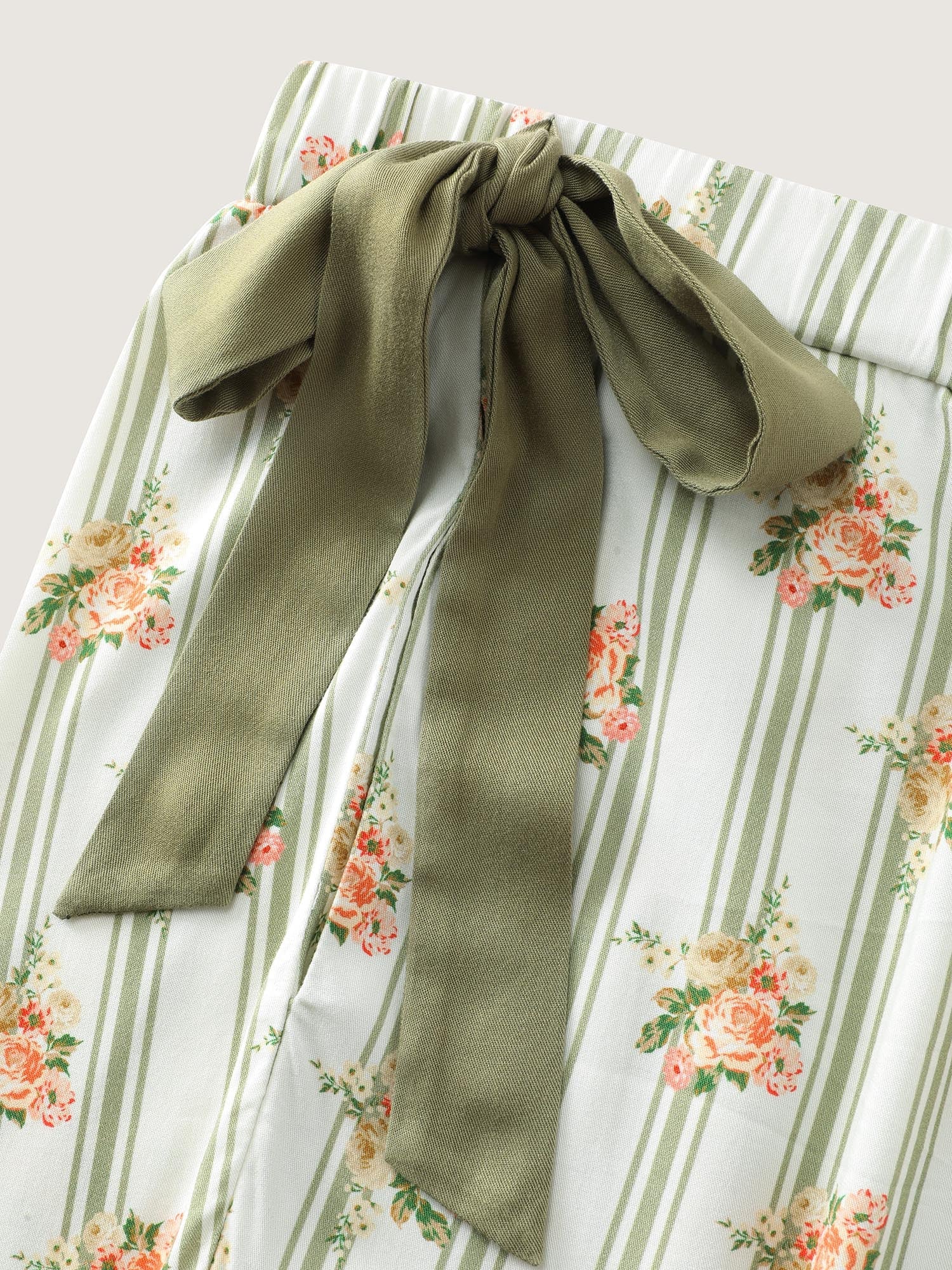Supersoft Stripe Ribbon-Tie Sleep Bottoms