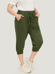 Solid Knot Front Pocket Carrot Pants