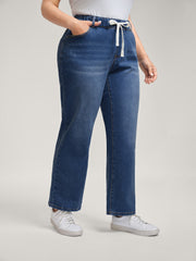 Classic Wash Stretchy Straight-Leg Jeans