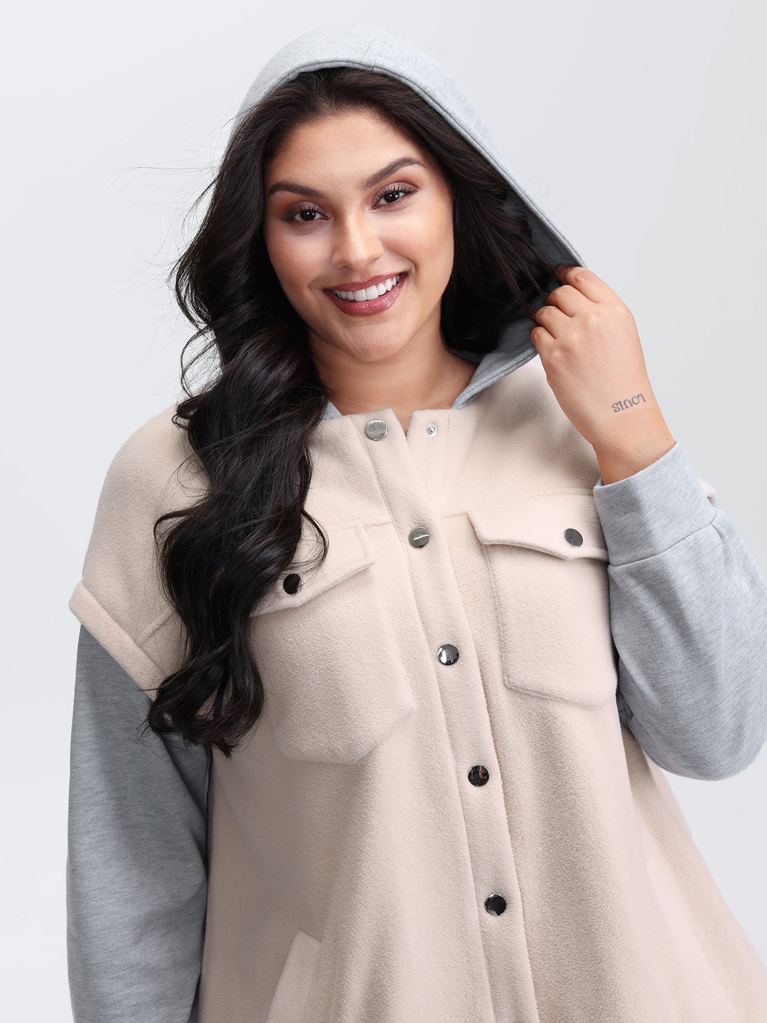 2-In-1 Button Hooded Coat