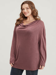 Plain Cowl Neck Long Tee