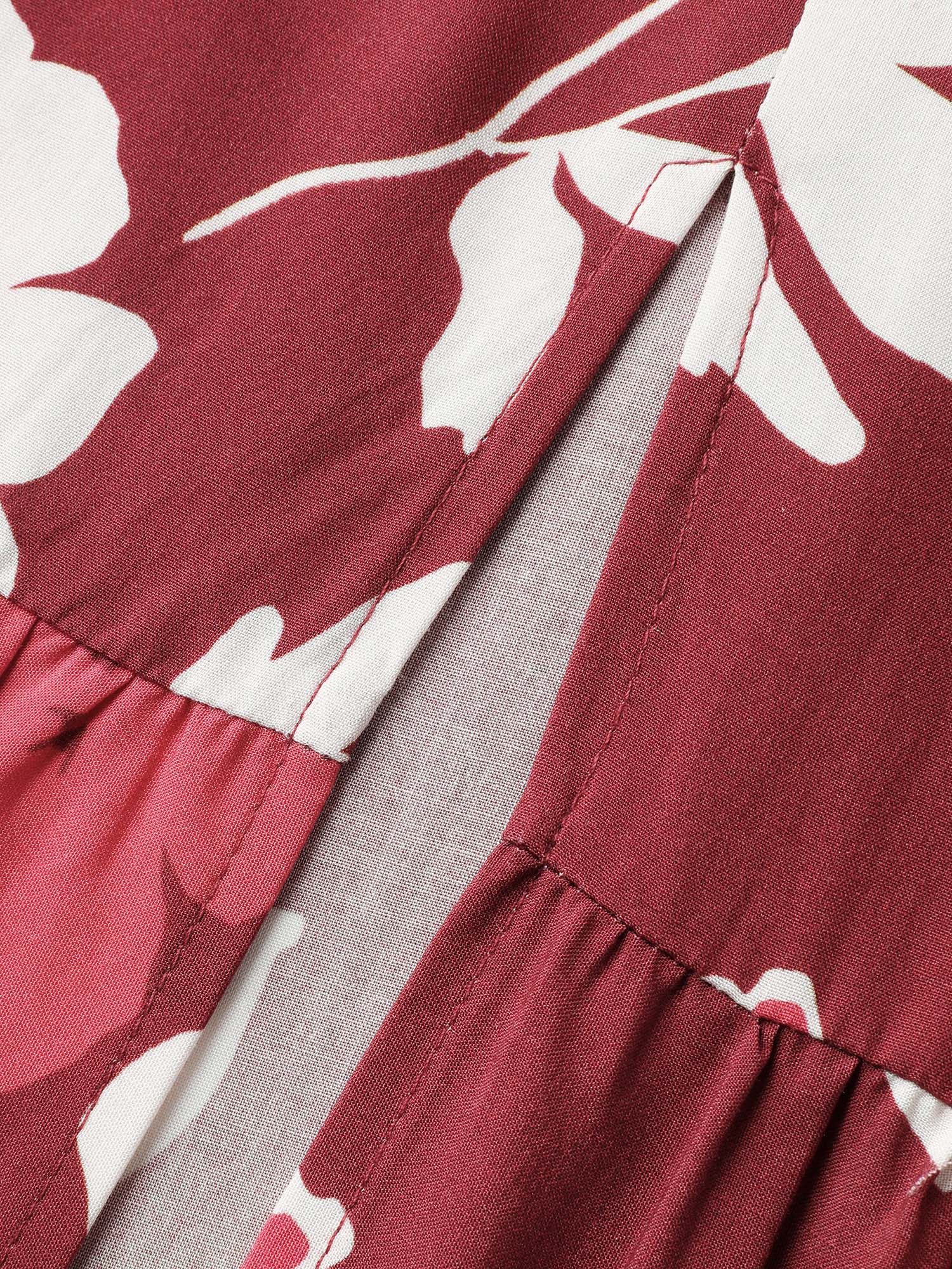 Silhouette Floral Print Waist-Drawstring Midi Dress