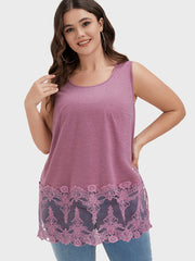 Plain Crochet Lace Tank Top