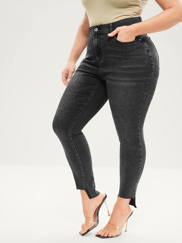 Skinny Moderately Stretchy Mid Rise Dark Wash Gap Proof Jeans