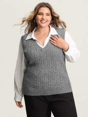 Textured V-Neck Sweater Vest