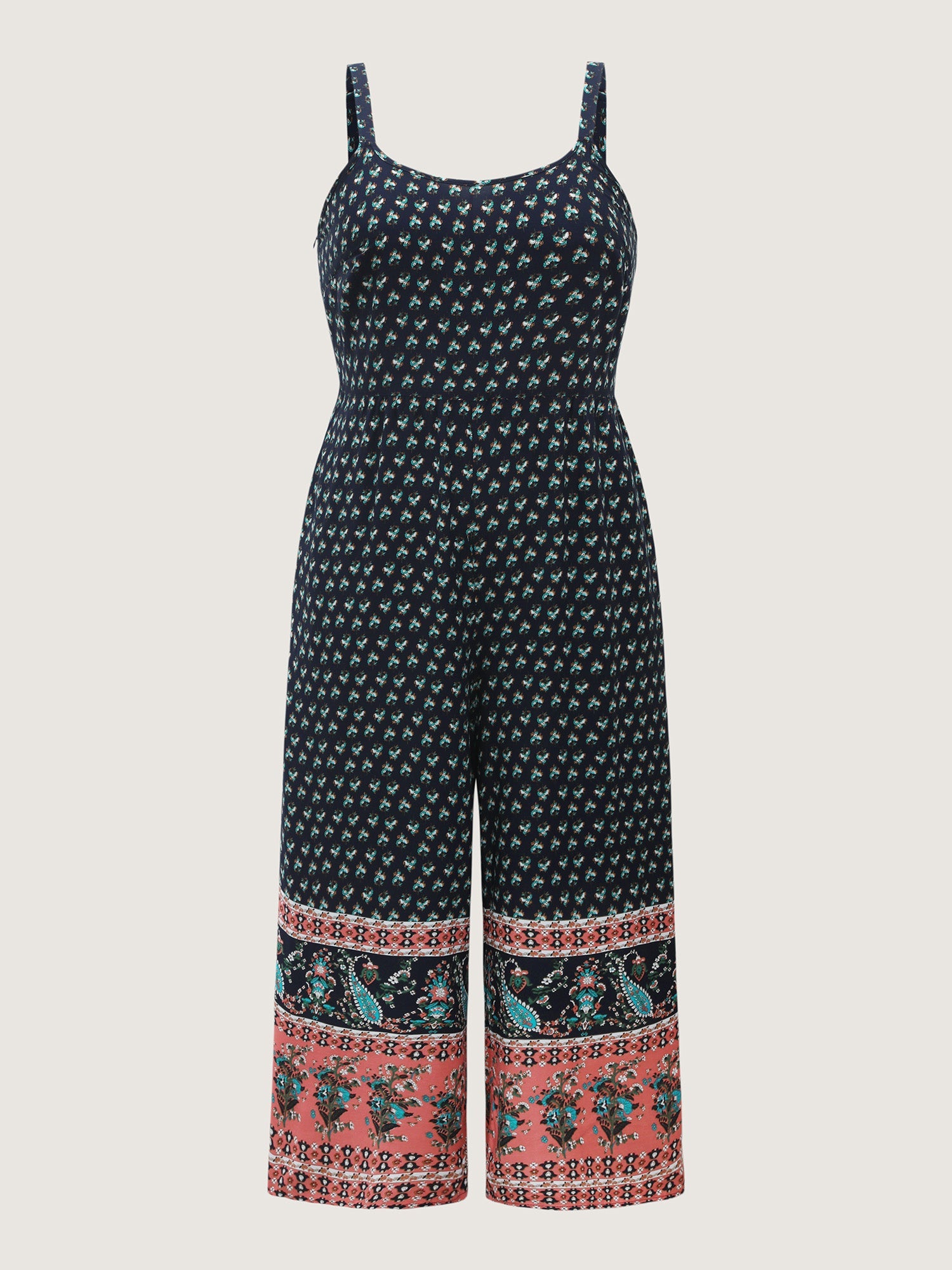 Boho Contrast Cami Wide-Leg Jumpsuit