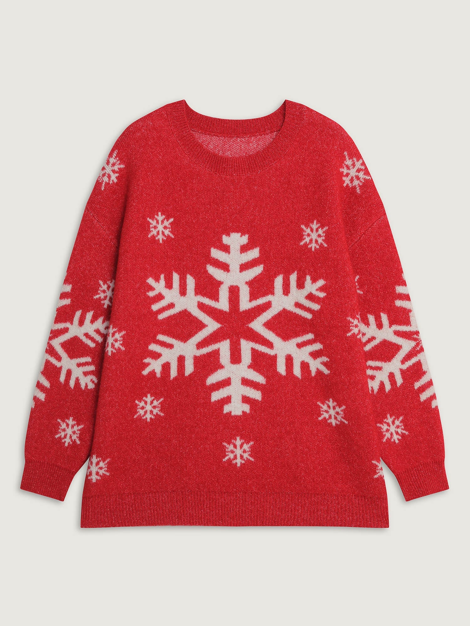 Snowflake Holiday Print Pullover