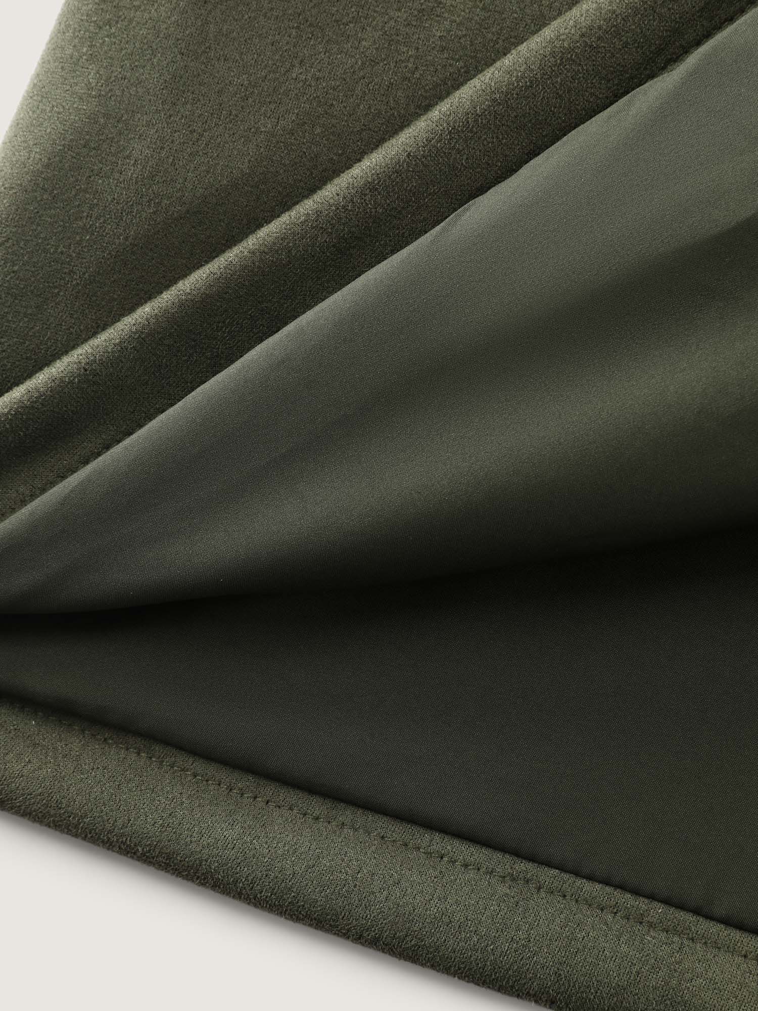 Suede Drawstring Hem Zipper Jacket