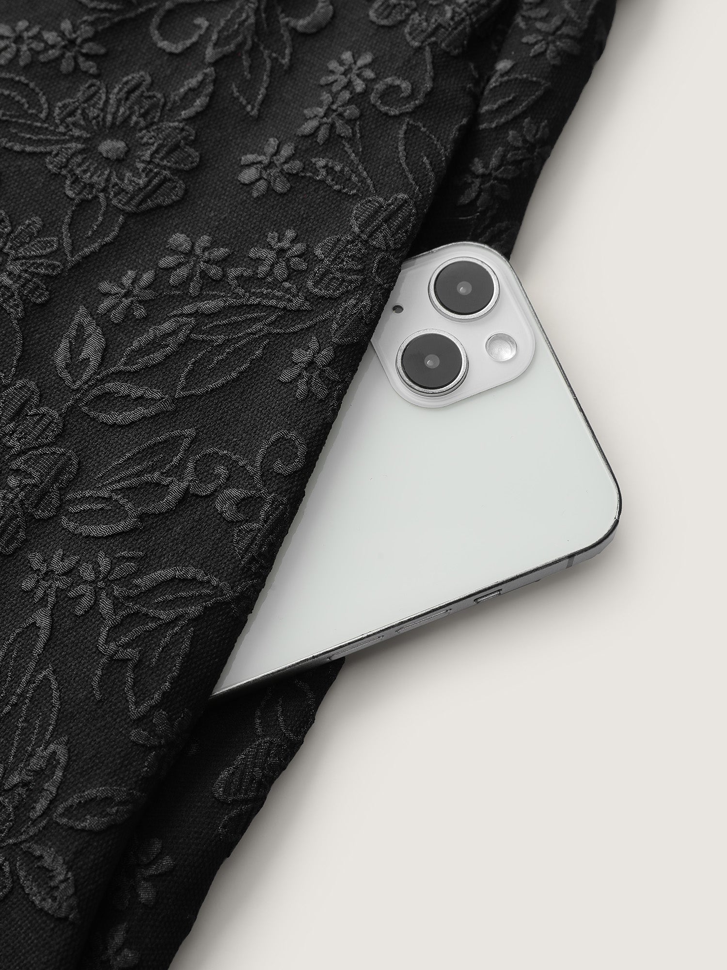 Solid Jacquard Puff Sleeve Midi Dress