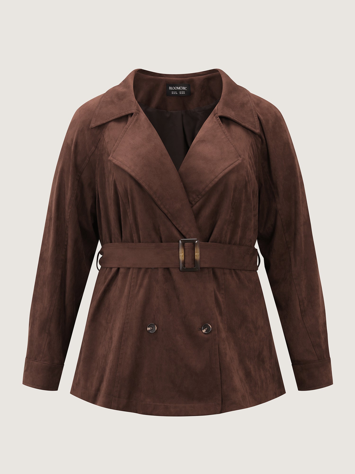 Suede Velvet Cinched-Waist Lined Jacket