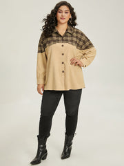 Plaid Button Through Patchwork Contrast Jacket