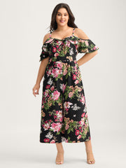 Floral Print Off-Shoulder Wide-Leg Jumpsuit