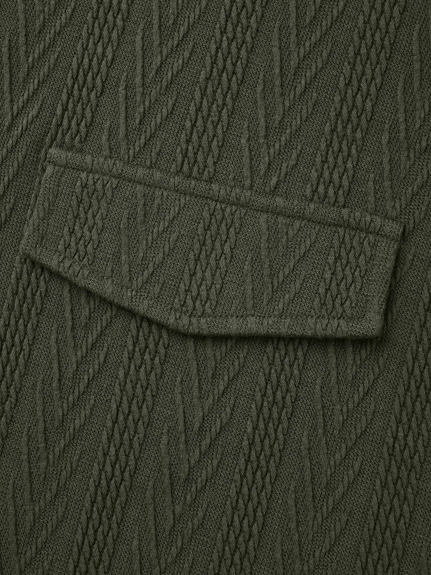 Textured Flap Detail Arc Hem Jacket