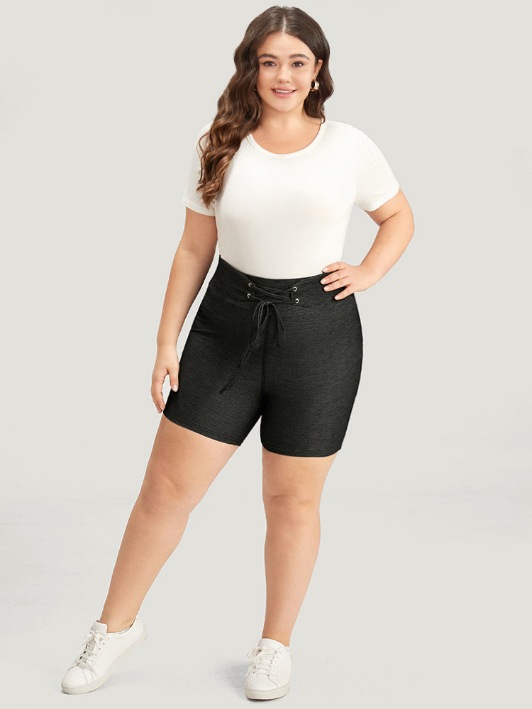 Solid High Rise Ties Very Stretchy Leggings