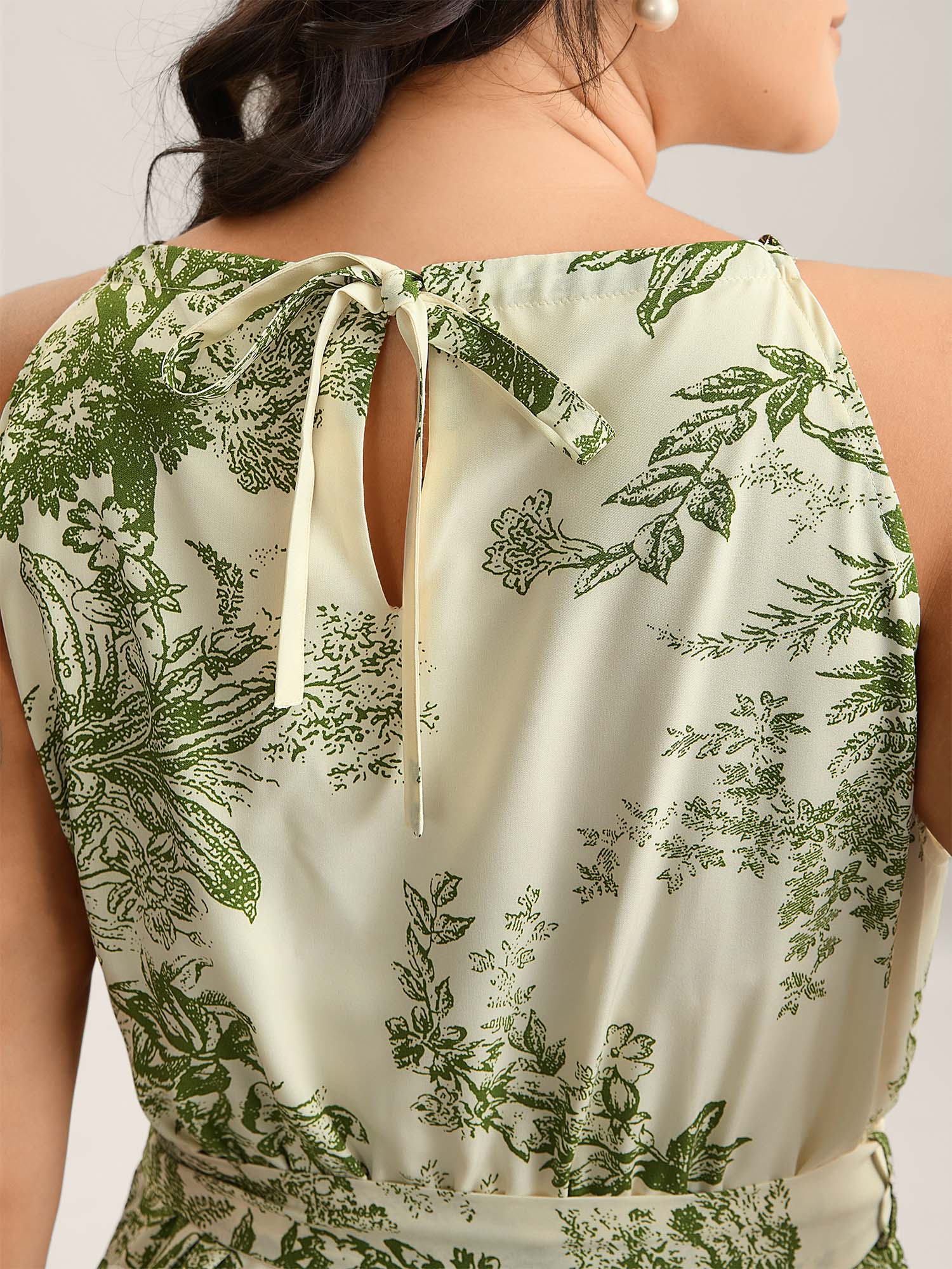 Spring Time Florals Sleeveless Midi Dress