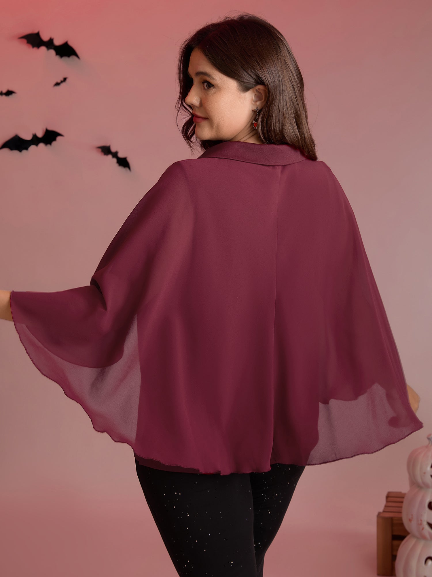 2-in-1 Chiffon Shawl Layered Blouse