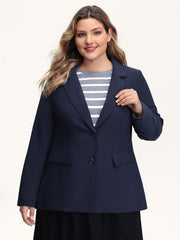 Bowknot Back Split Hem Contrast Blazer