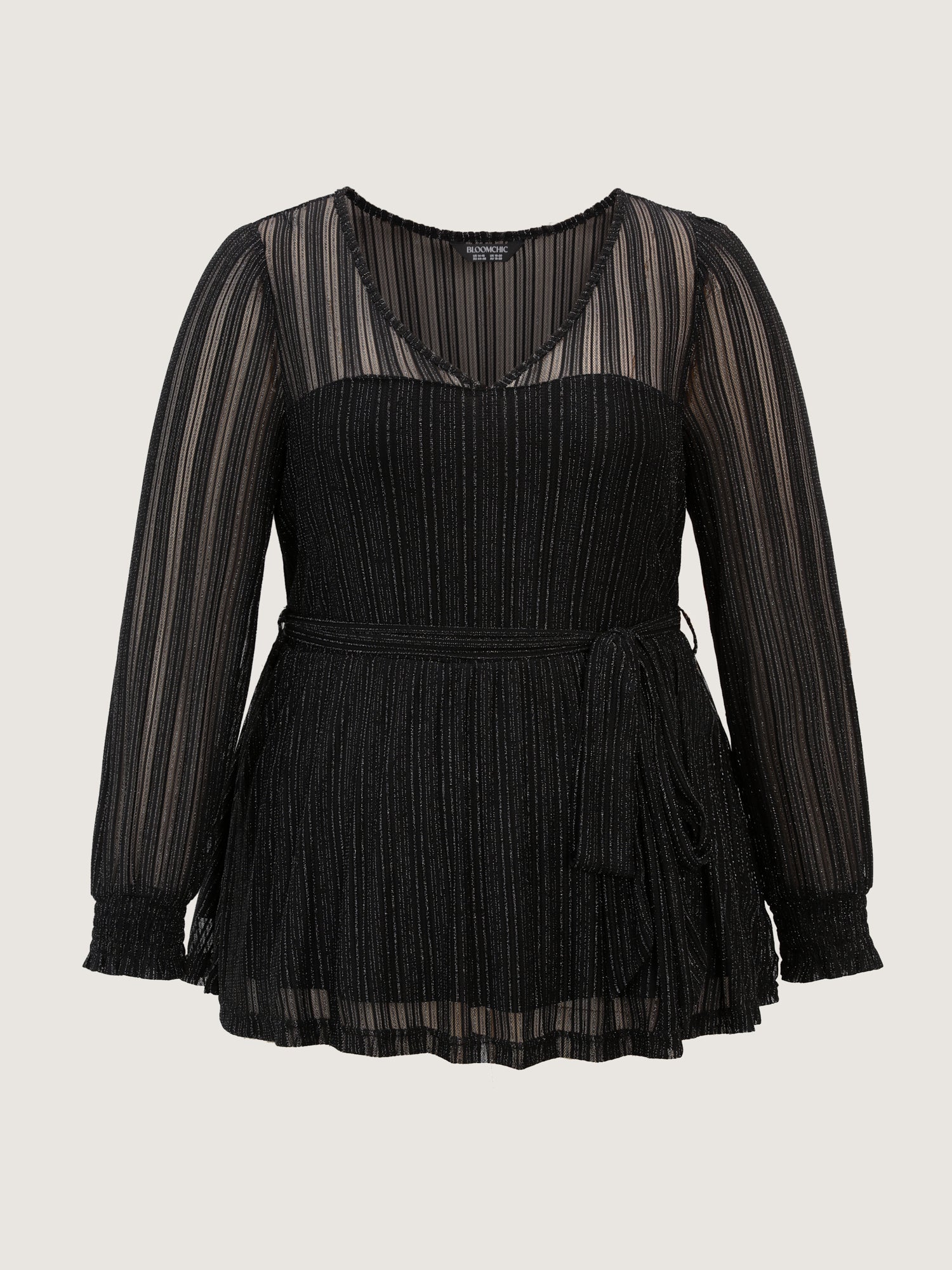 Sheer Luxe Shirred Side-Tie Blouse