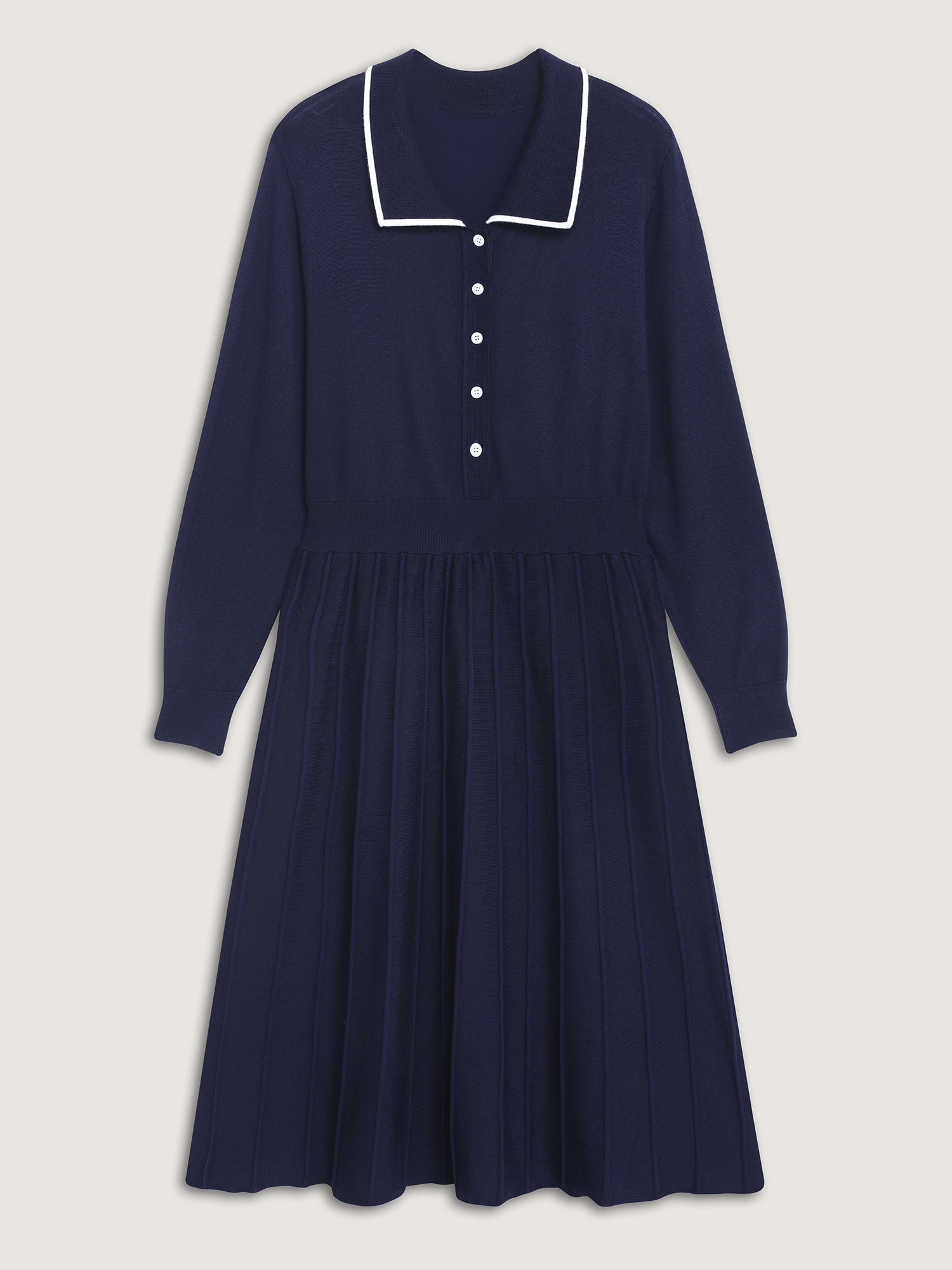 Supersoft Textured Polo Collar Sweater Dress
