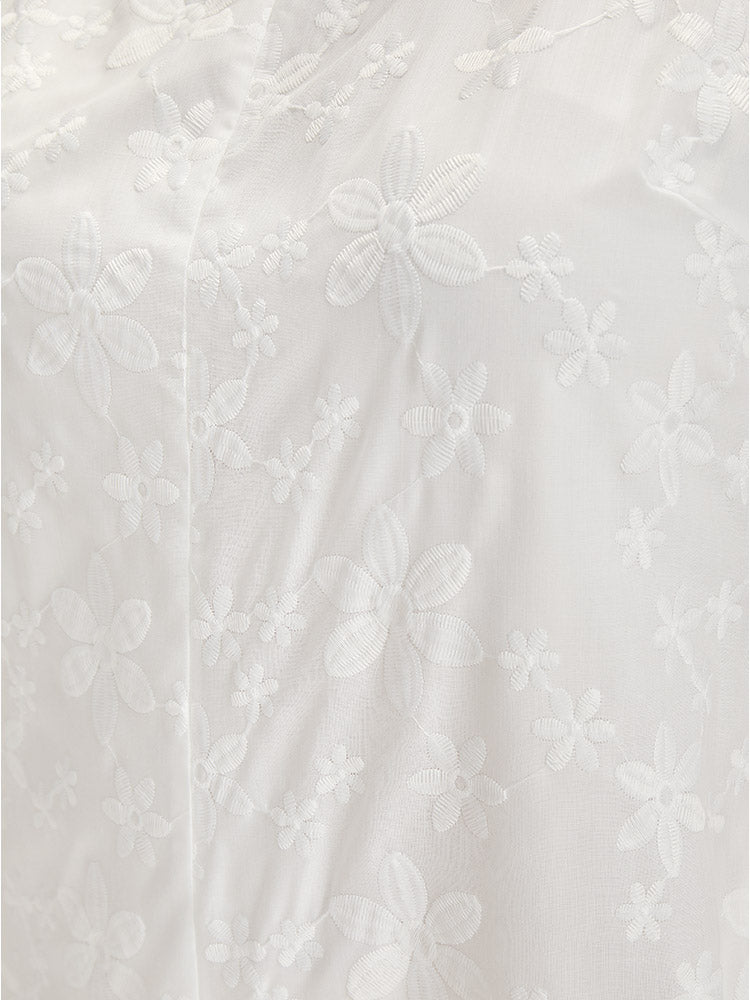 Solid Embroidered Knot Pocket Overall Romper