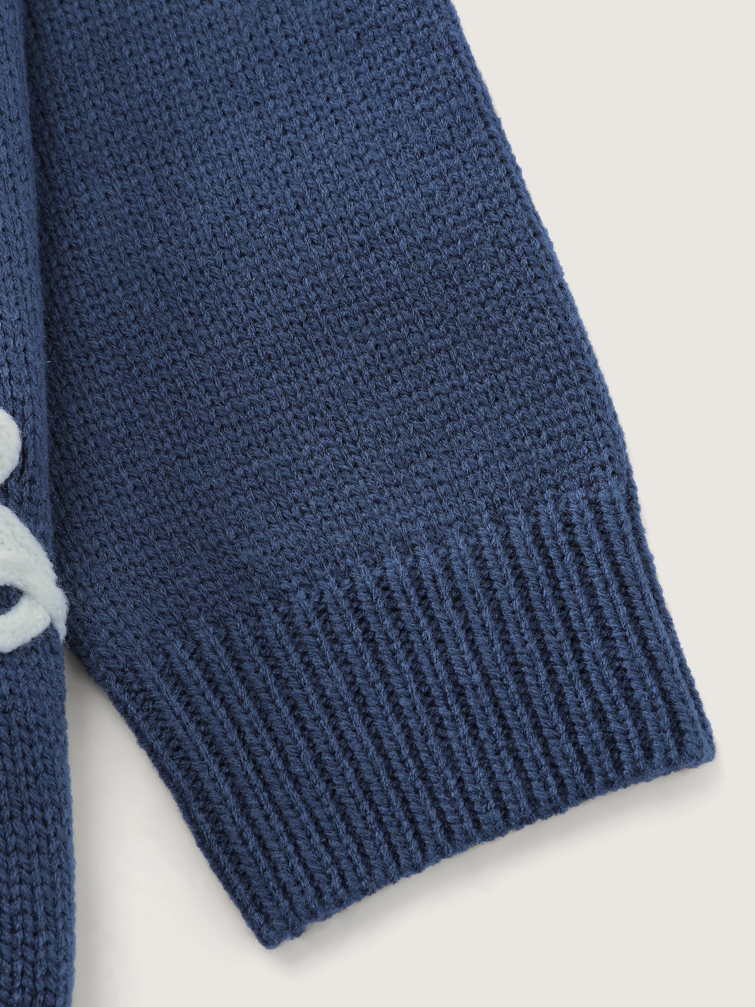 Floral Coil Rope Embroidery Pullover