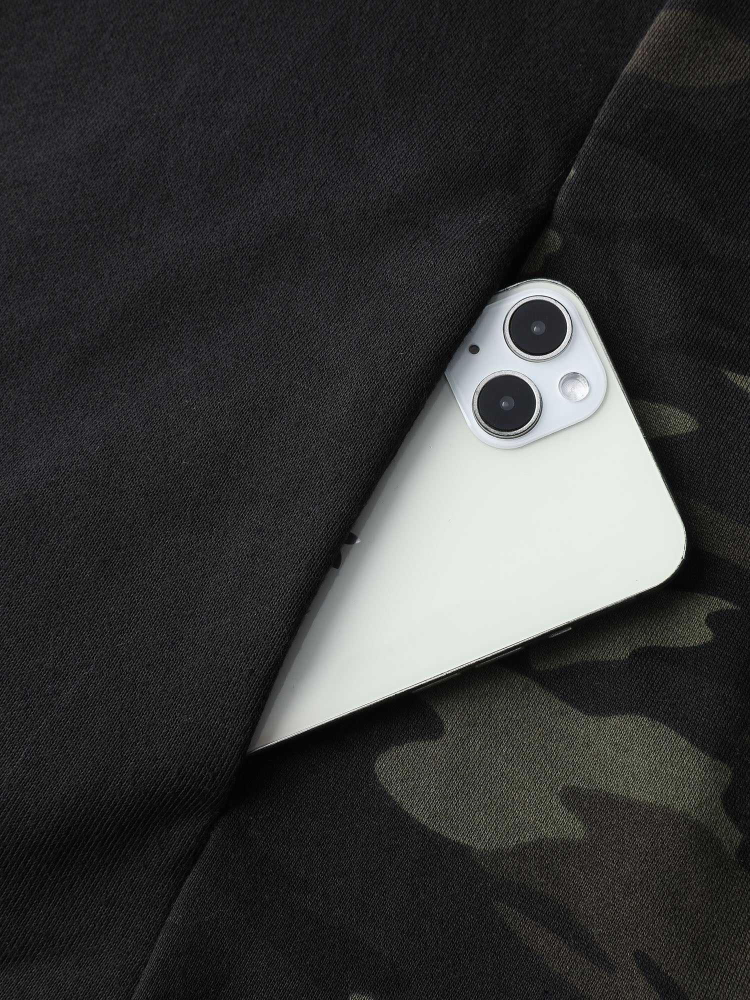 Camouflage Print Contrast Zipper Jacket