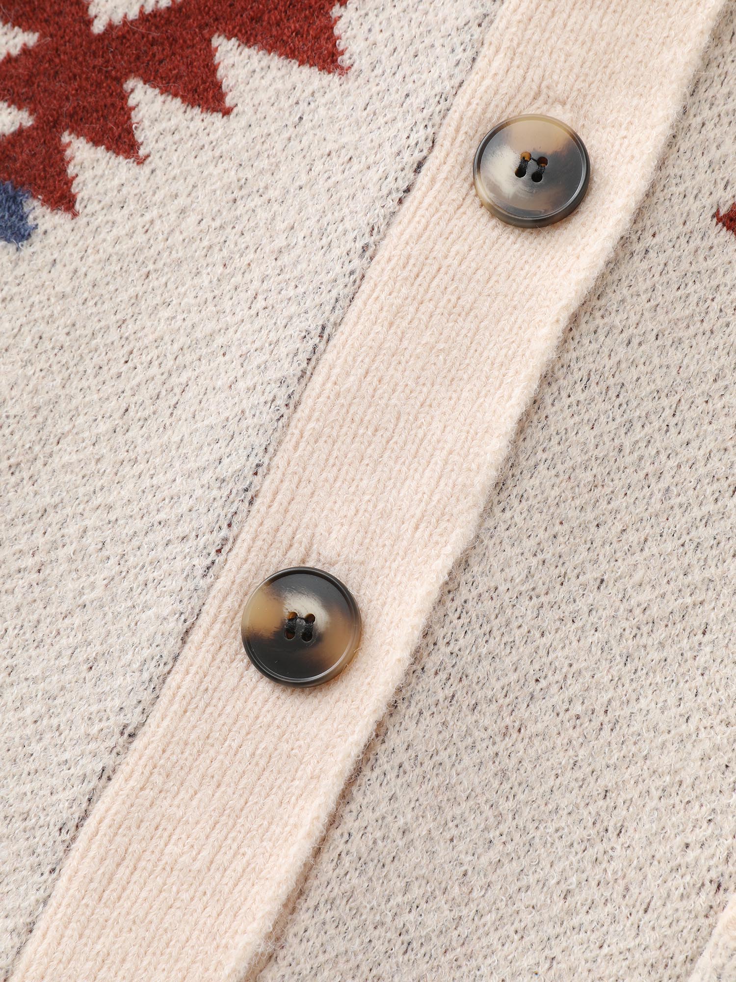 Boho Jacquard Print Pocket Knit Cardigan