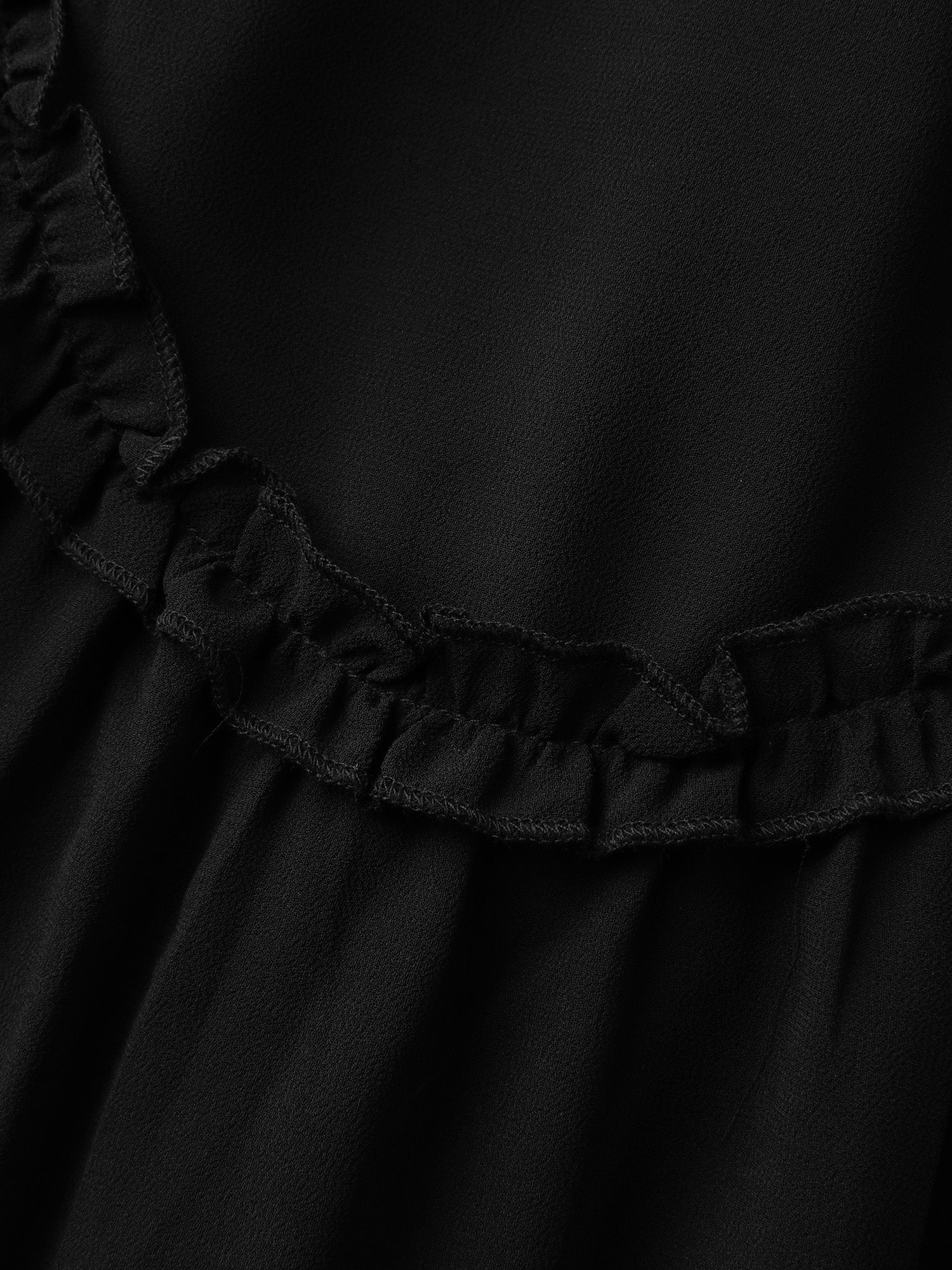 Ruffled Trim Sheer Midi Skirt