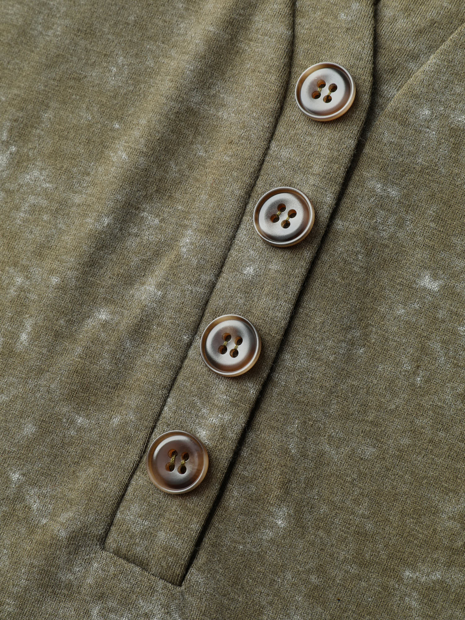 Snowflake Effect Button Detail T-Shirt