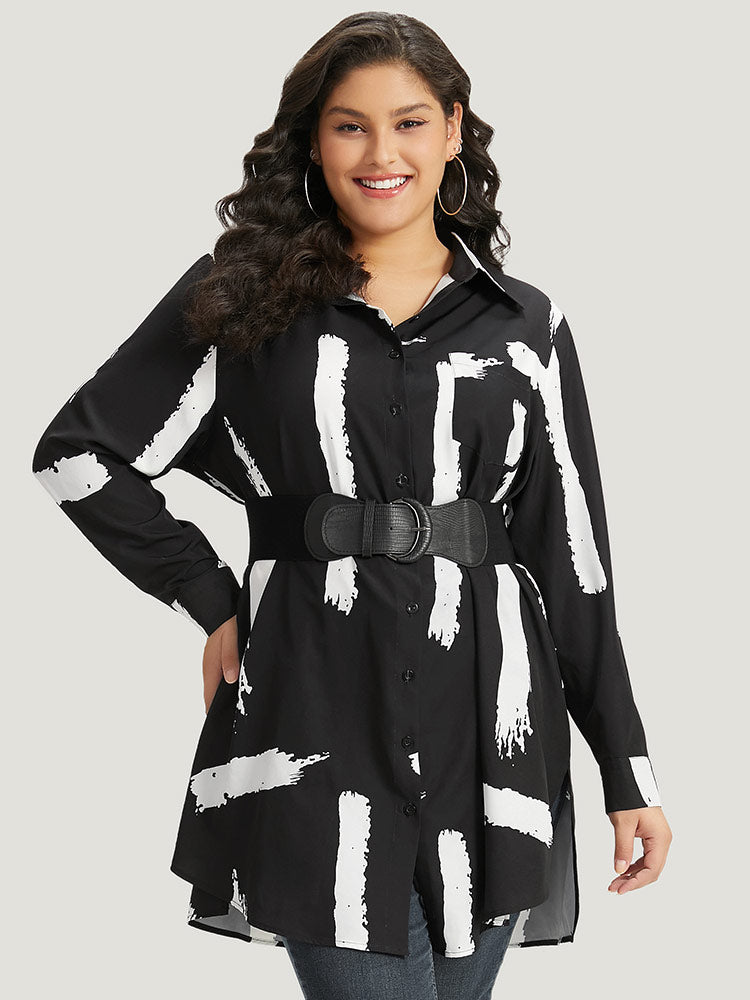 Halloween Brush Print Button Through Split Hem Kimono
