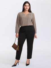 Slit Metal Detail Skinny-Fit Pants