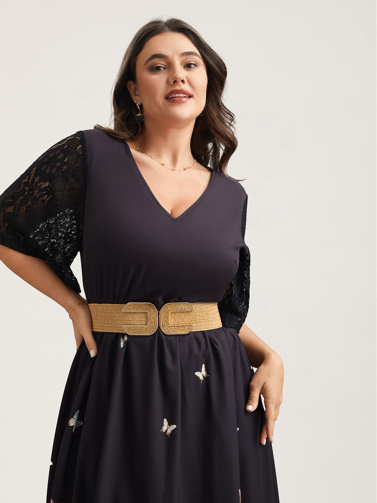 Gold-Tone Hand Woven Wide Belt