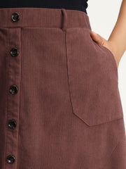 Snowflake Effect Button Detail Maxi Skirt