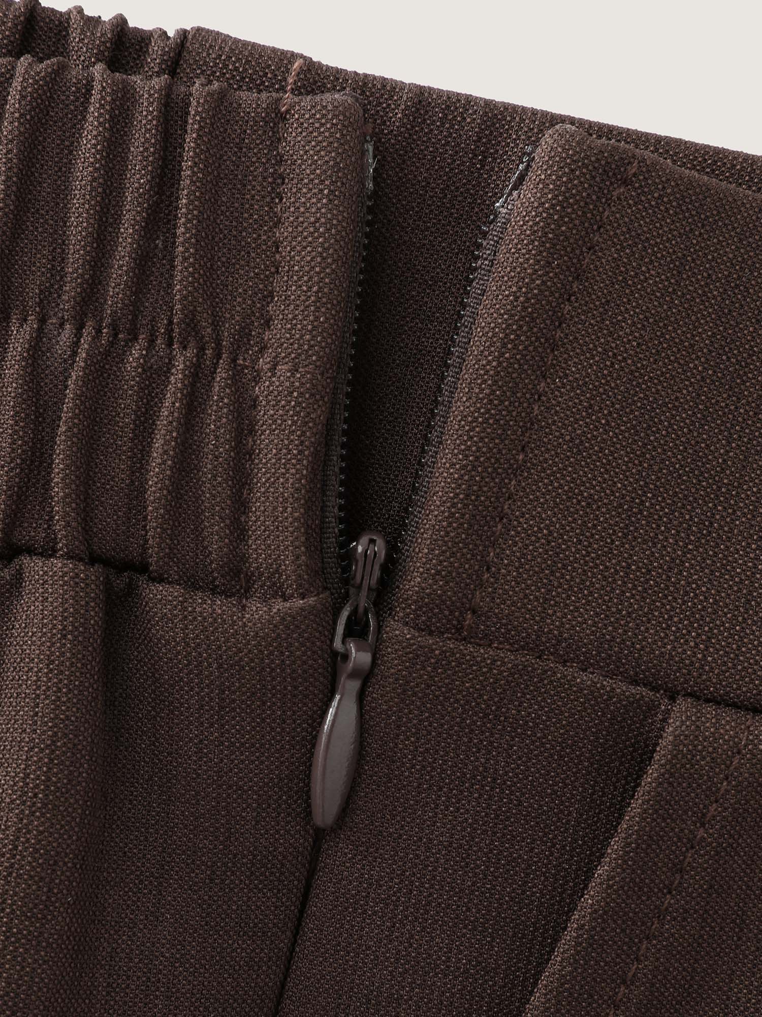 Side Seam Pockets Stretchy Waist Wide-Leg Pants