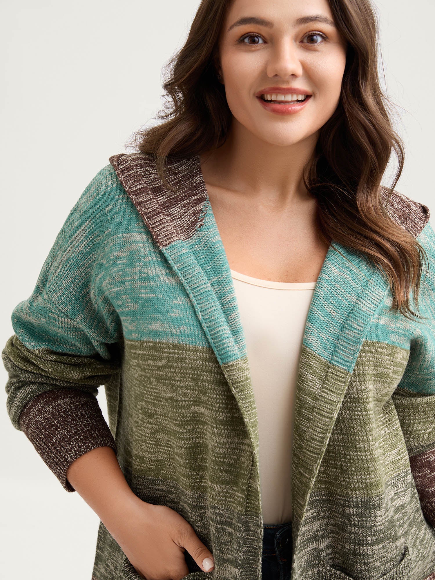 Heather Little Stretchy Hooded Cardigan