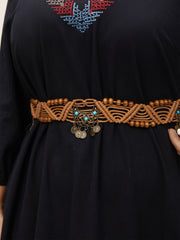 Vacation Bead Chain Turquoise Detail Weave Belt