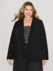 Ruffled Hem Double Button Blazer