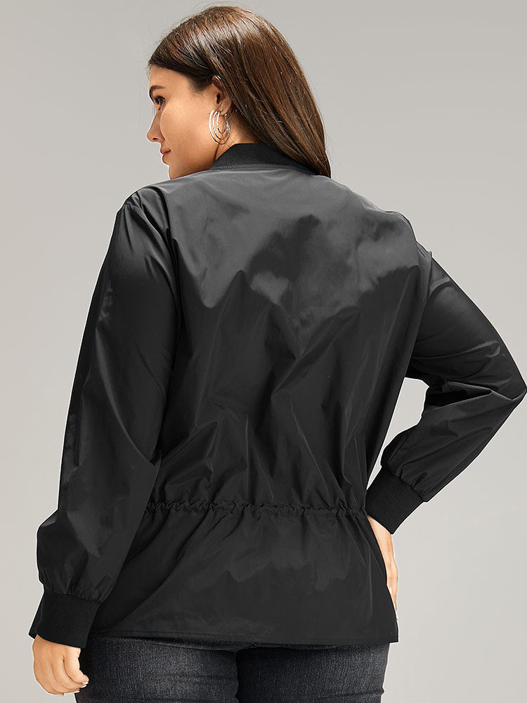 Wind-Resistant Zipper Fly Drawstring Jacket