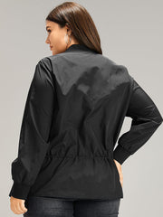 Wind-Resistant Zipper Fly Drawstring Jacket