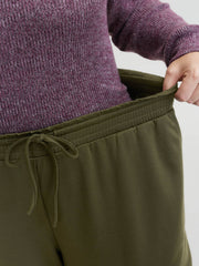 Shirred Waist-Tie Wide-Leg Pants