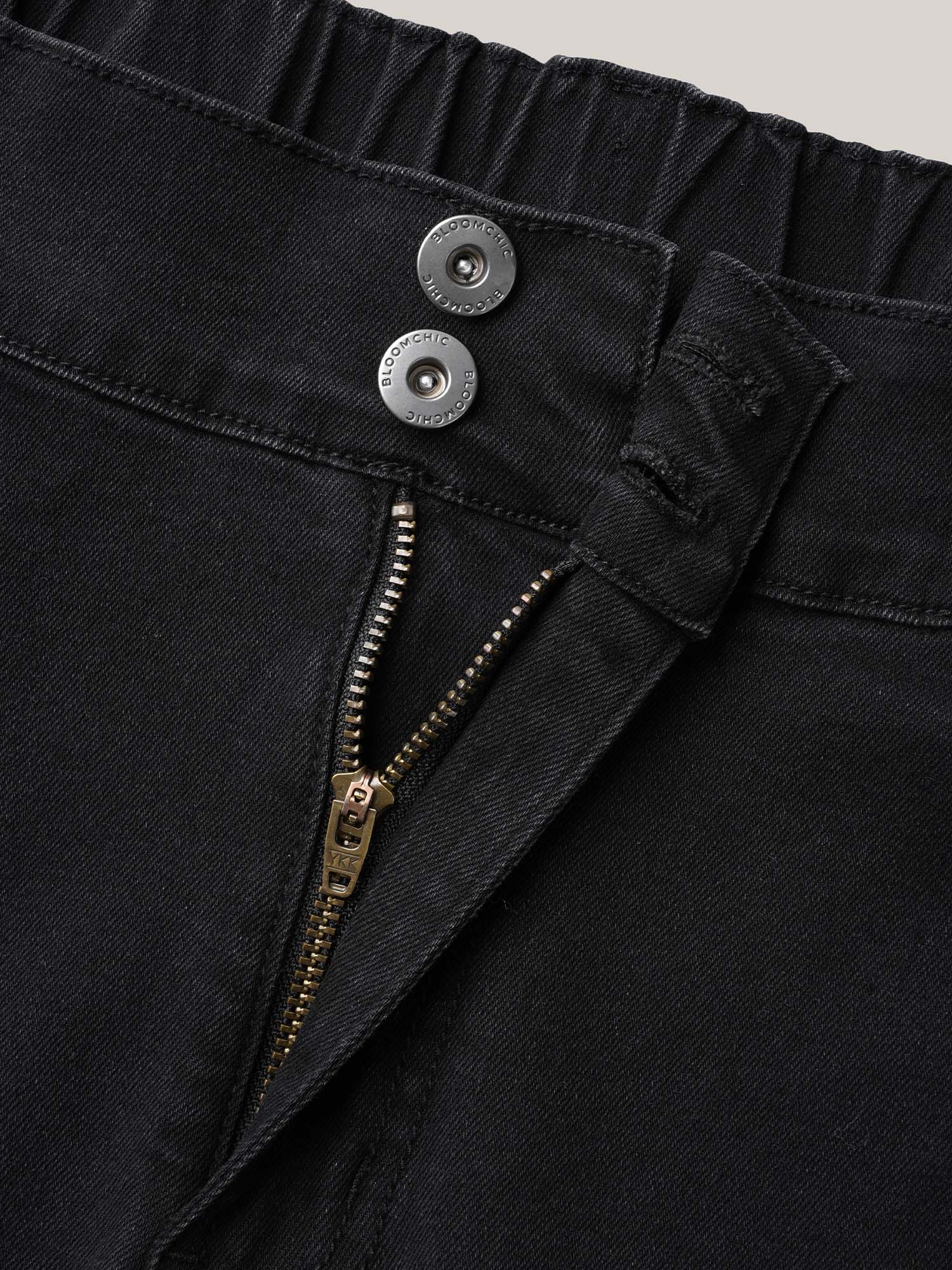 Buttons Mid-Rise Curvy Skinny-Fit Jeans