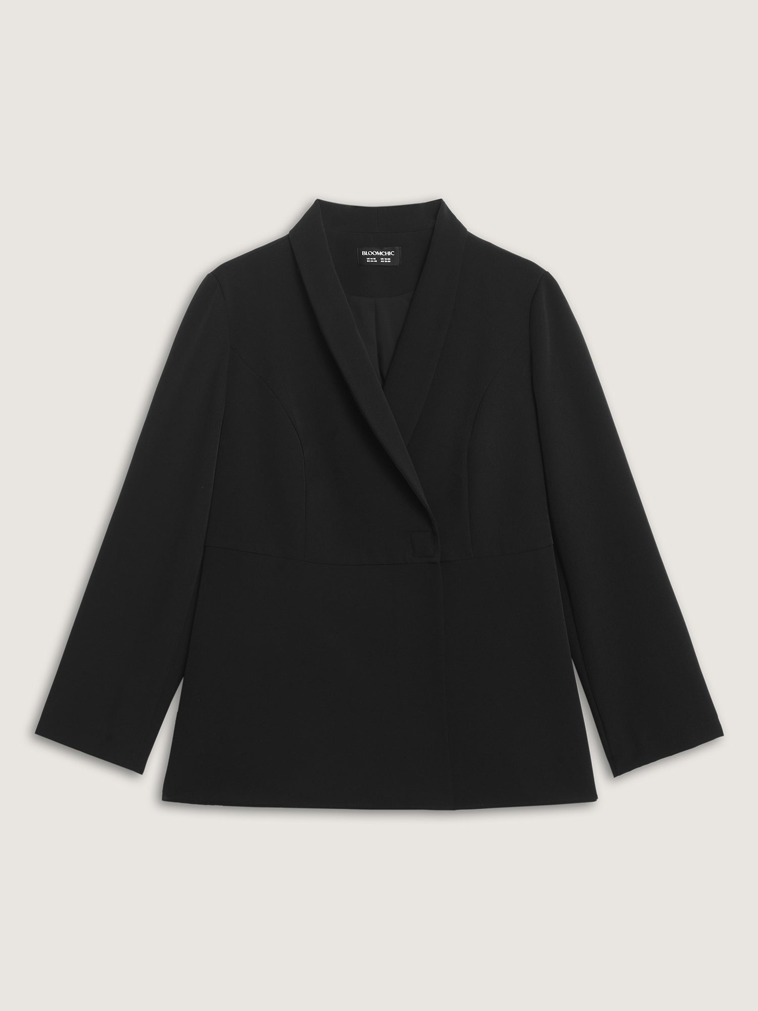 Semi Stretchy Pockets Curvy Hem Blazer