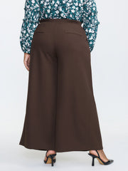 Side Seam Pockets Stretchy Waist Wide-Leg Pants