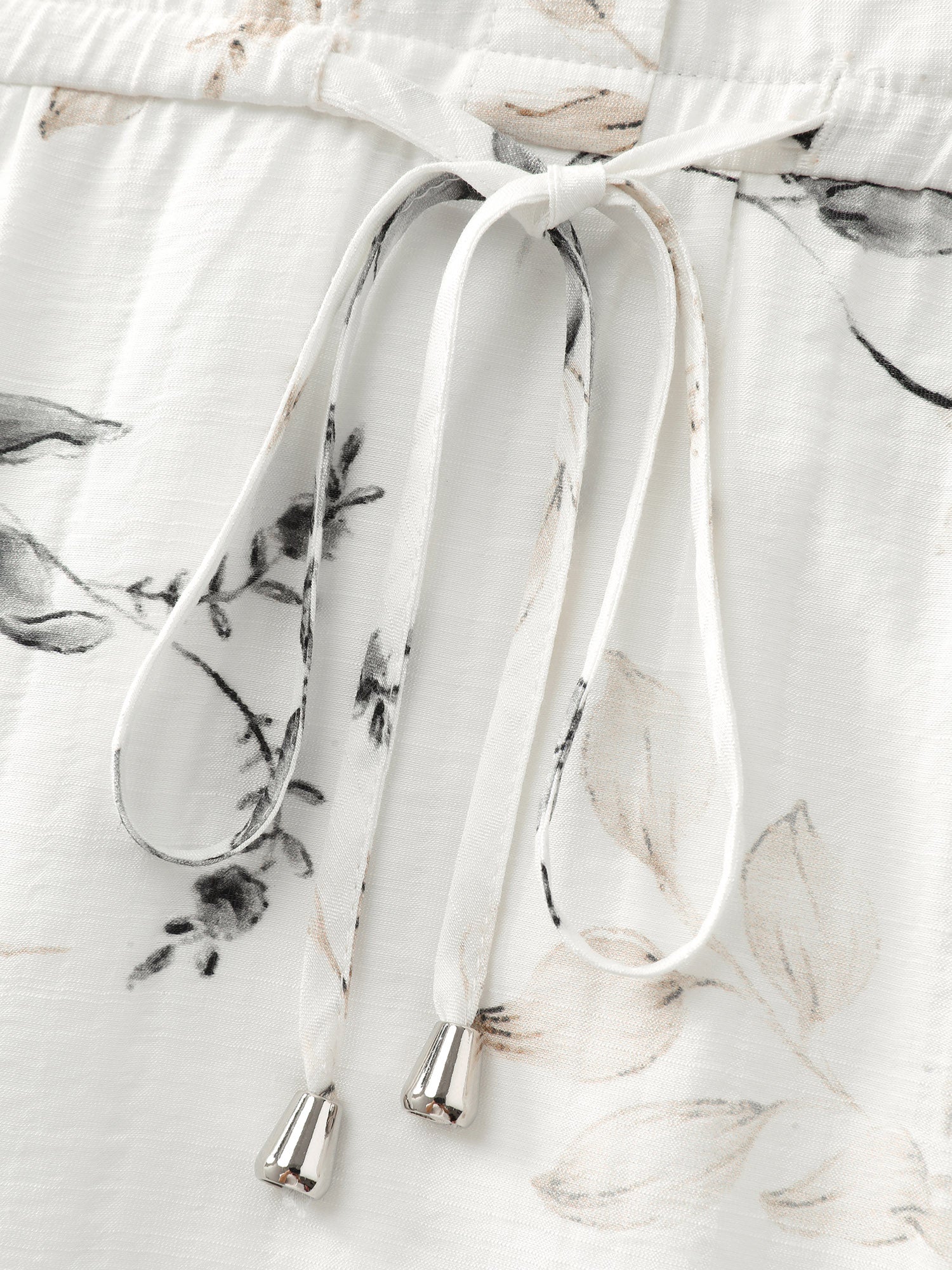 Floral Print Drawstring Waist Midi Dress