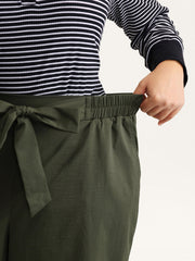Belted Waist Wide-Leg Pants