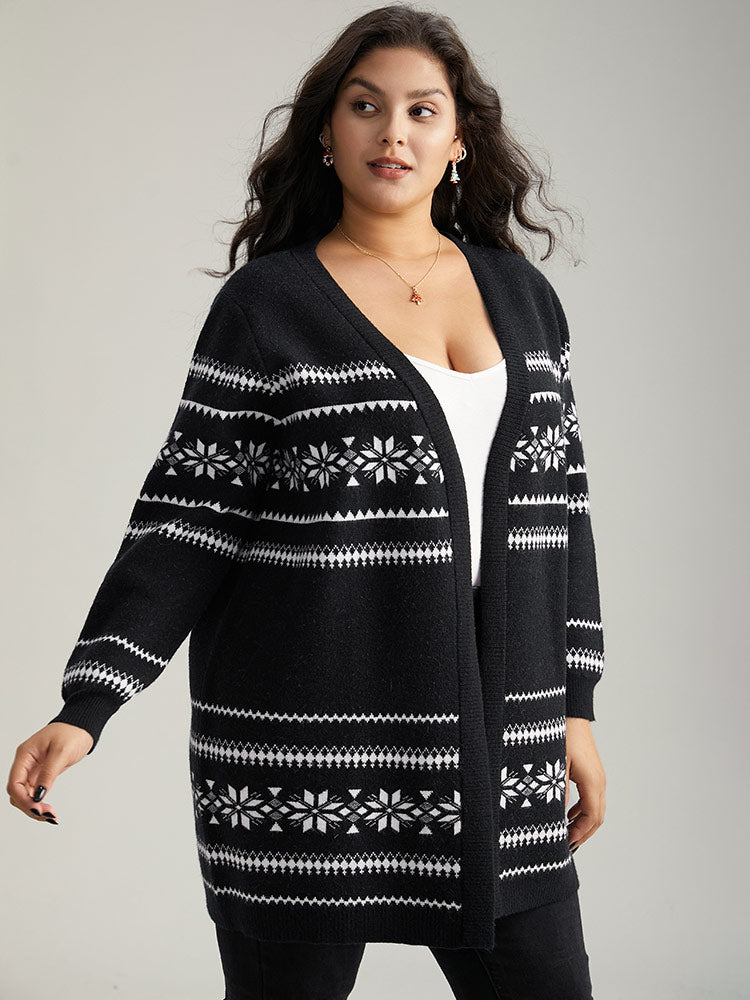 Anti-Pilling Bandana Print Elastic Cuffs Cardigan