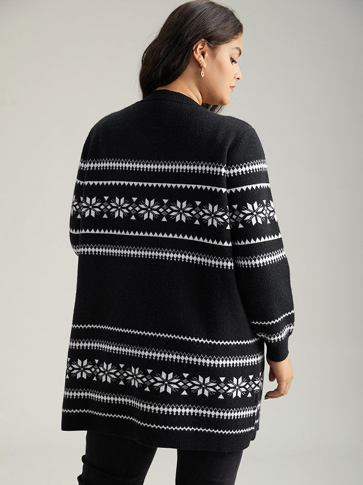 Anti-Pilling Bandana Print Elastic Cuffs Cardigan